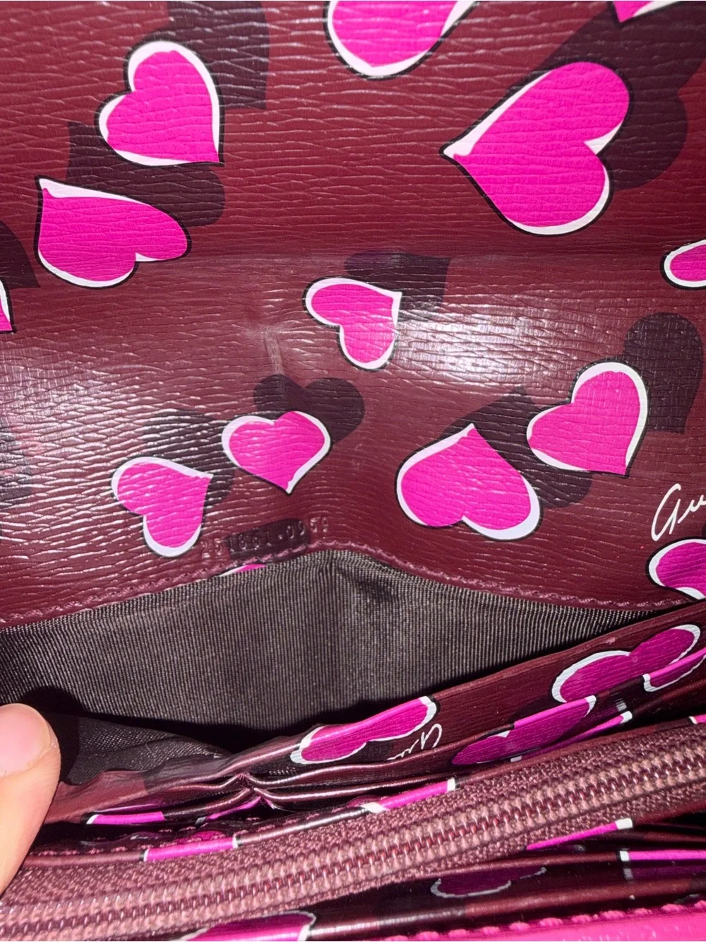 Gucci Hot Pink Leather Wallet and Key Case with Gold Heart GG - Picture 10 of 10